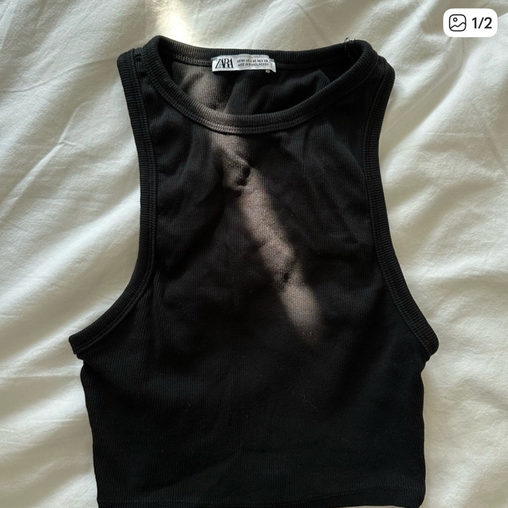 Zara Sleek Black Crop Top